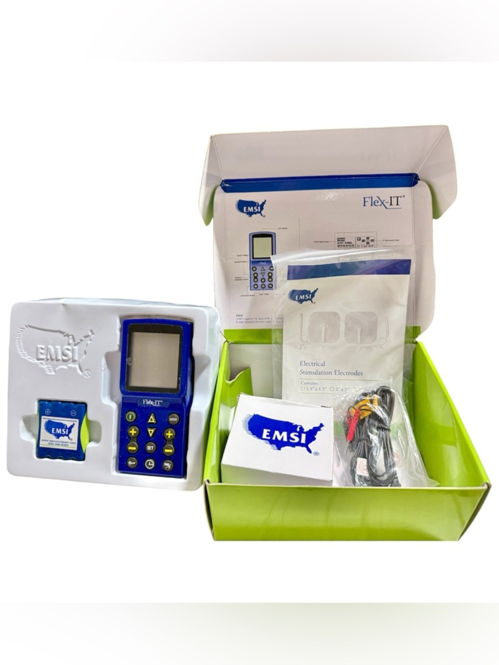 EMSI FLEX-IT TENS Unit Pain Relief Therapy Device Muscle Aches Back Neck Relief